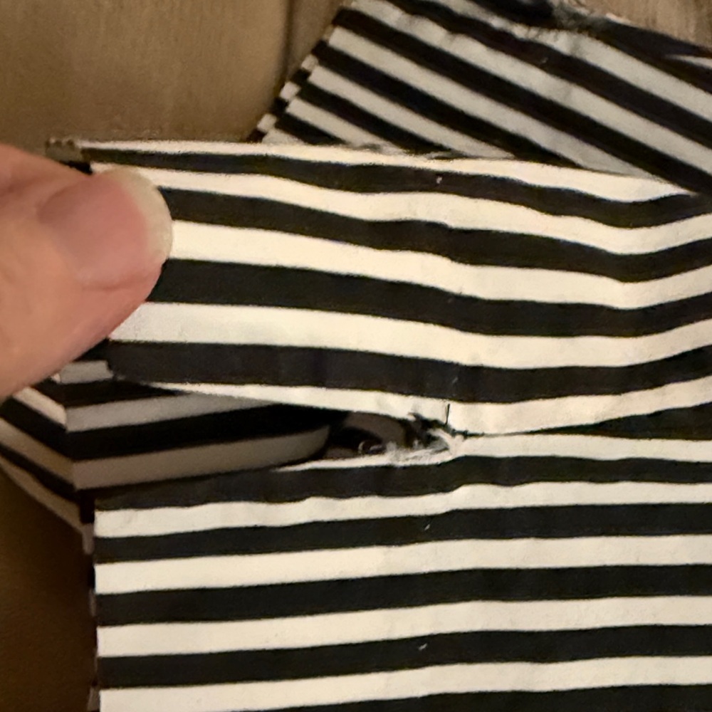 Zara Basic Monochrome Striped Trousers - Picture 9 of 9